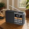 Mini Radio Fm Bluetooth Przenośne Na Baterie Kuchenne Głośnik Bezprzewodowy