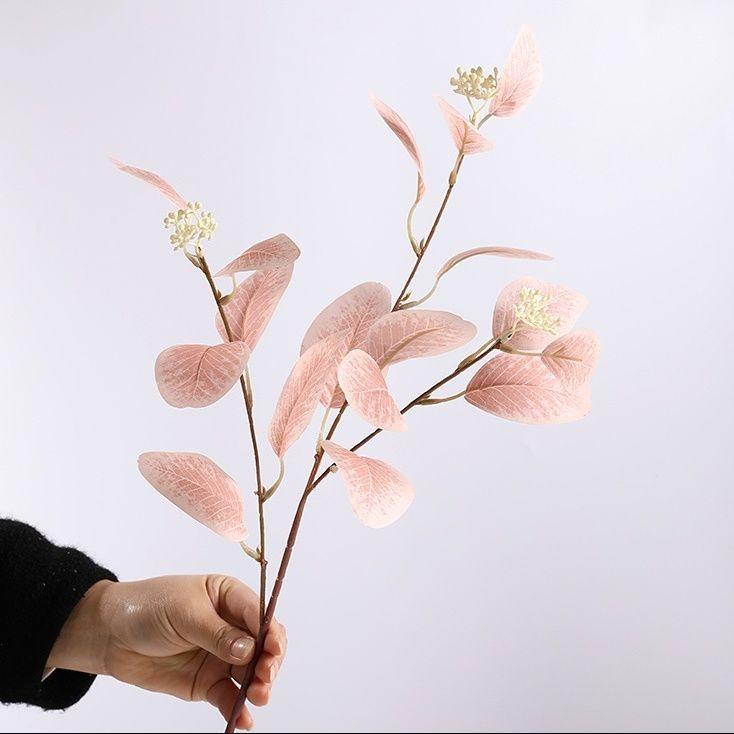 Colored Eucalyptus Leaves Simulated Plant Decorative Flowers Fake Flowers Vase Home Living Room Dining Table Ornaments Display