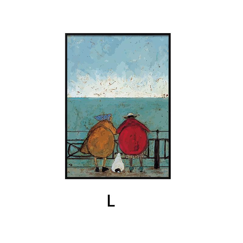 Cute Cartoon Happy Family Lover Painting On Canvas Happiness Love Posters and Prints for Living Room Bedroom Decor Wall Art