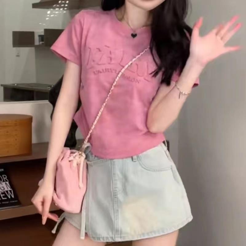 

Summer New Arrival Printed Short-Sleeve T-Shirt for Women Versatile, Slim-Fit, Flattering Short Top XL