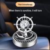 Solar Car Aroma Diffuser: Time Flies Steering Wheel Perfume Holder Ornament