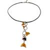 Necklace On a String with Multi-colored Stones - Baltic Amber Collier