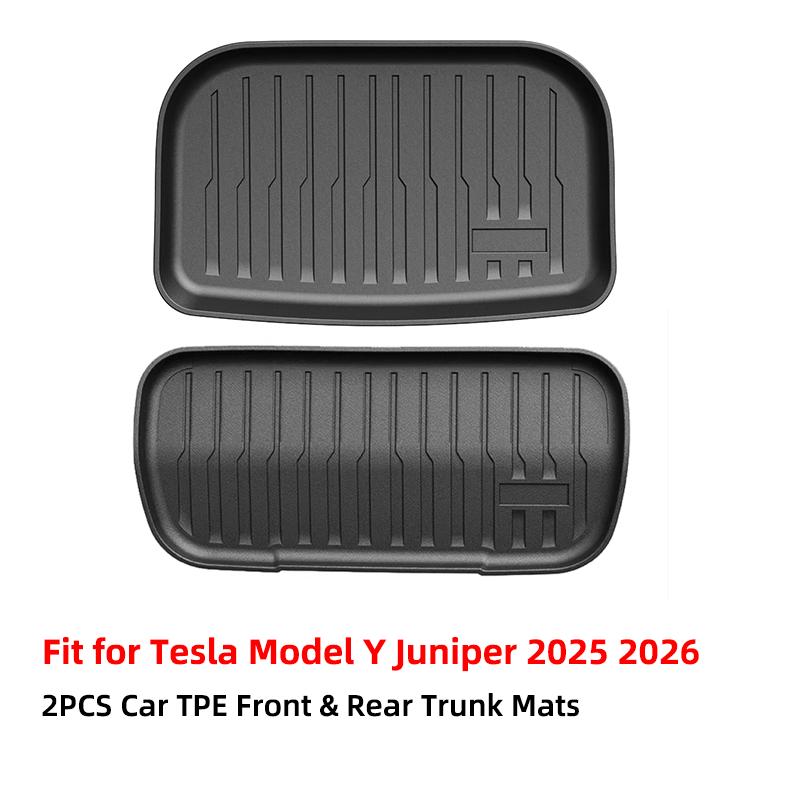 For Tesla Model Y Juniper Floor Mats All Weather Non-Slip Trunk Mats & Cargo Liners for Tesla 2025 2026 Car Interior Accessories