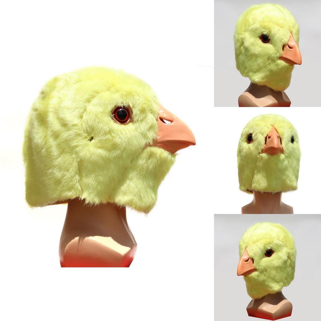 Latexová maska kuřátka se zábavným designem pro Halloweenskou kostýmovou párty a DIY cosplay