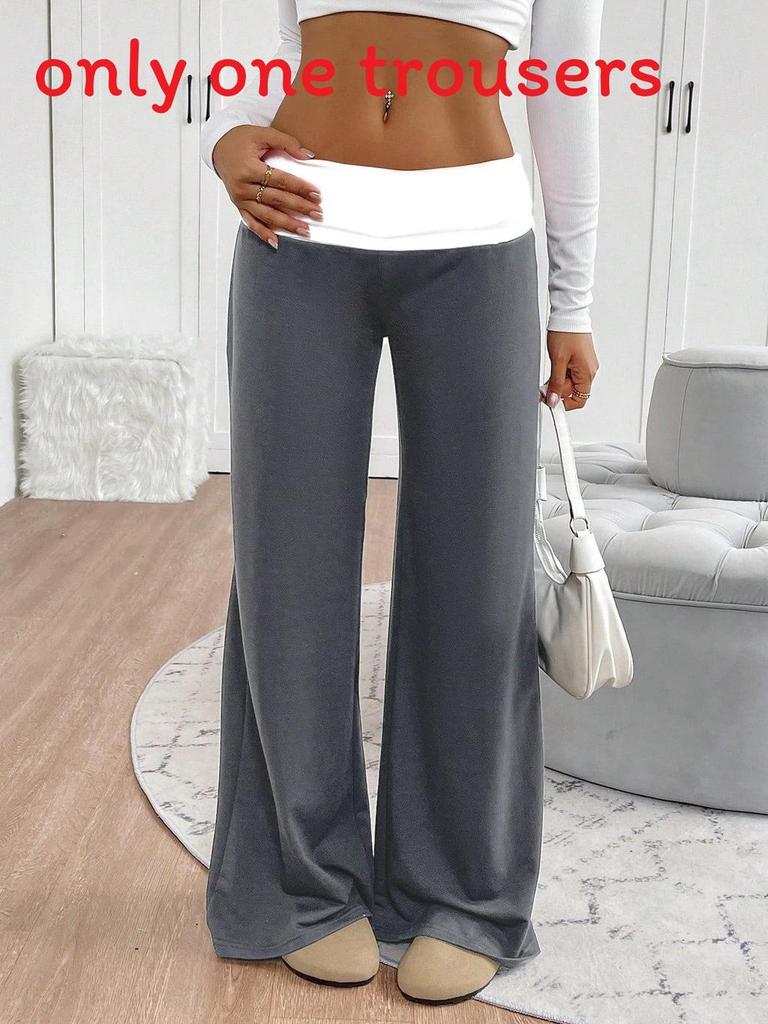 Entspannt geschnittene Schlaghosen mit eingesetztem Polyester für legere Damen-Sommerkleidung