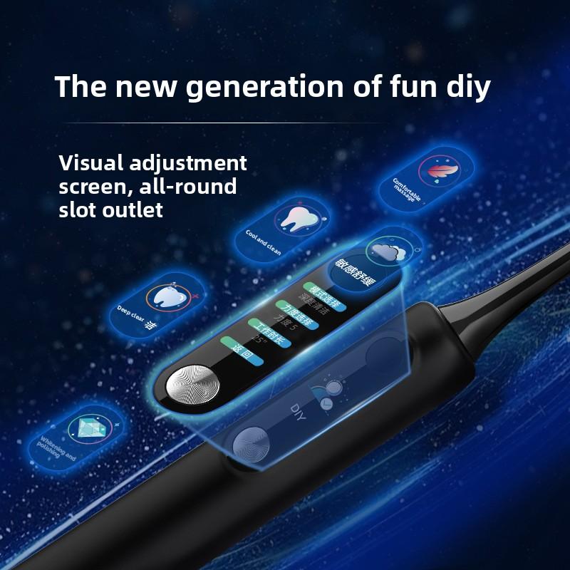 Electric Toothbrush Adult USB Charging Sonic Soft Bristle Brush Smart Screen Display Male and Female Students Couple Toothbrush