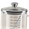 Borosilicate Glass Jug with Lid for Measuring Liquids, Handle Included