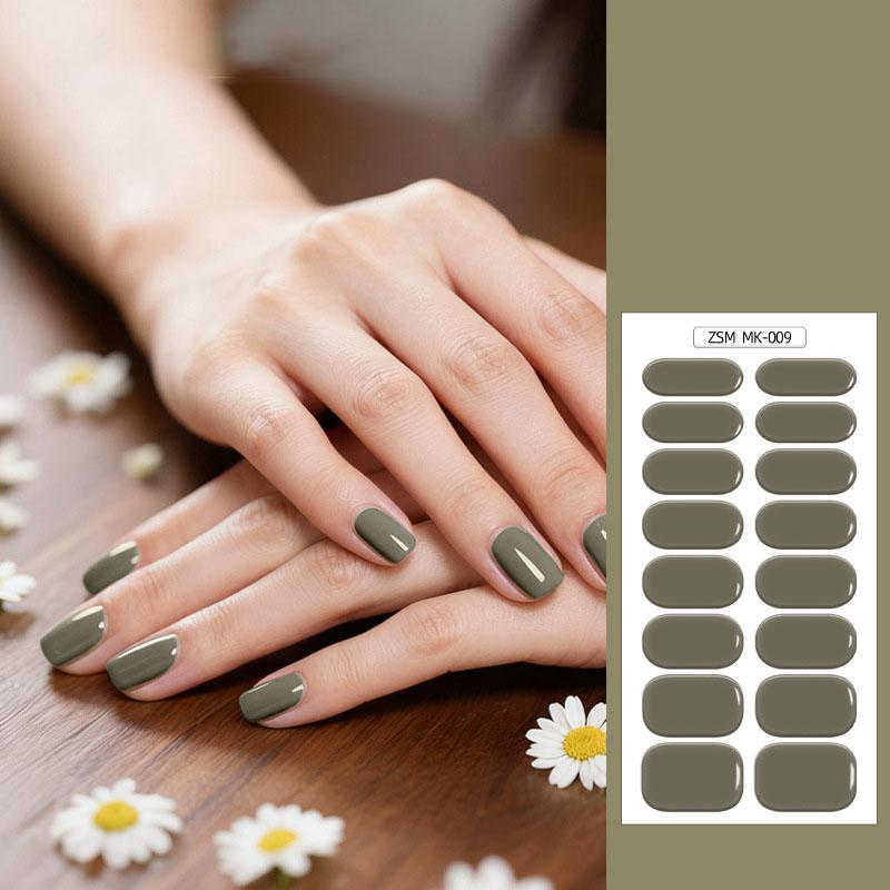 3PCS Solid Color No-Bake Gel Nail Stickers, Easy Application, Long-Lasting