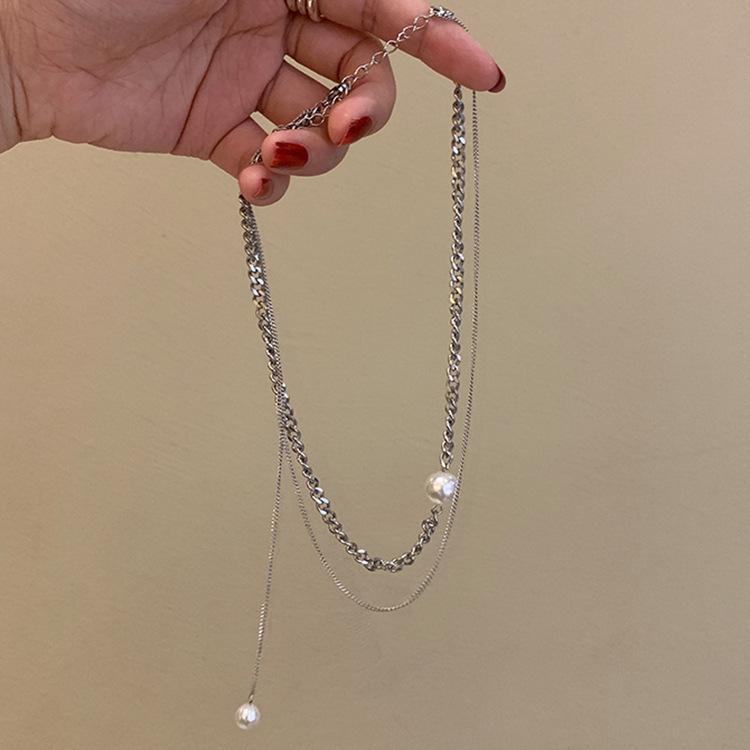 Multi-Layer Pearl Winding Necklace Light Luxury Niche High-End Clavicle Chain Femininity Versatile Girlfriend Strong Chain