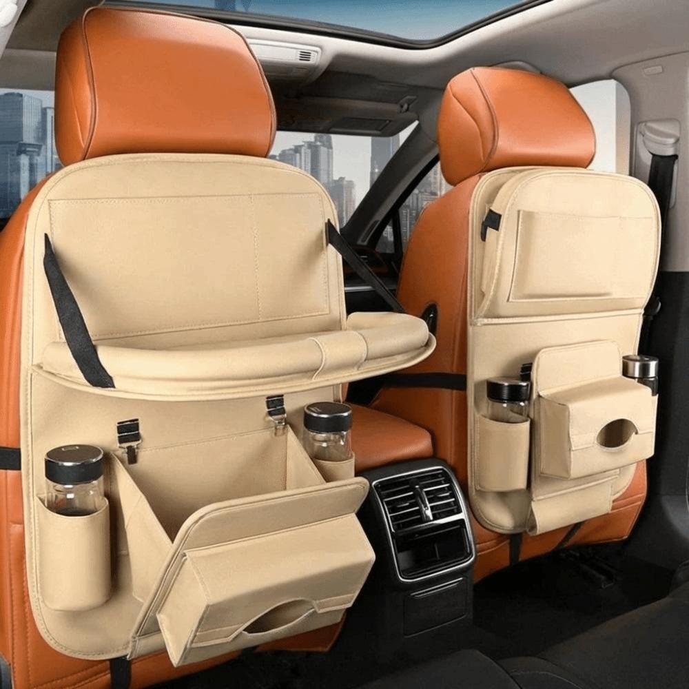 

Multi-Purpose Design Car Back Seat Organizer Foldable Table Tray Adults Storage бежевый