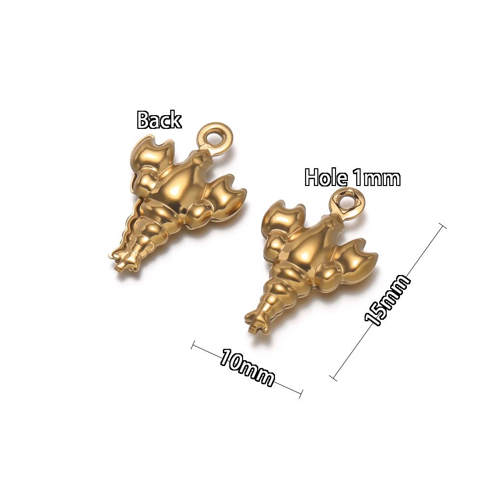 20Pcs Stainles Steel Hollow Ocean Pendants Sea Shells Lobster Starfish Charms DIY Necklace Marine Animal Pendant Jewelry Making