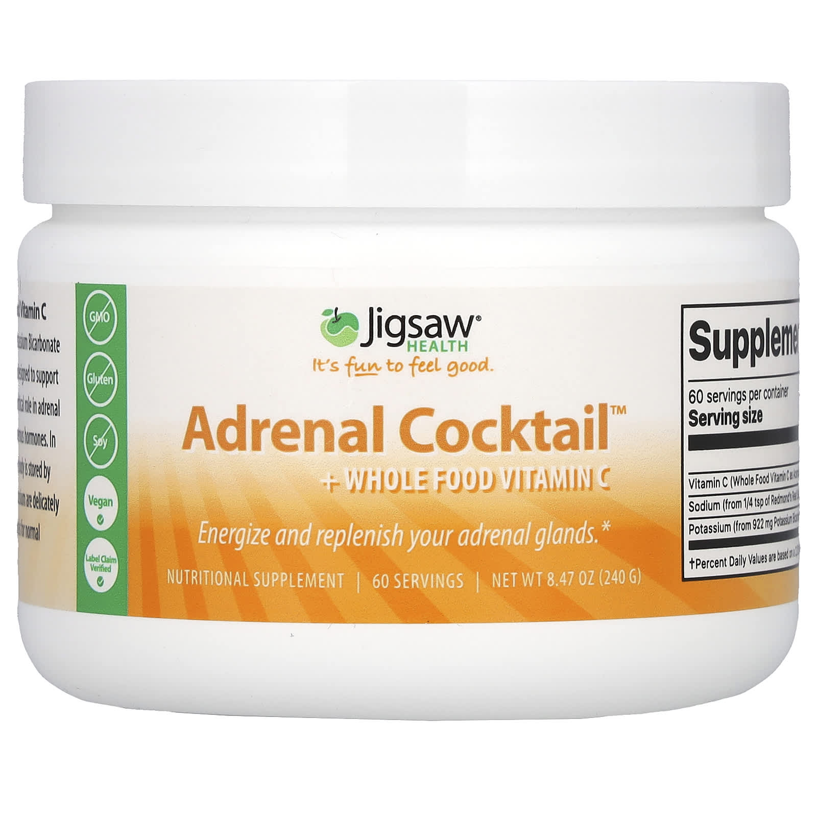 

Adrenal Cocktail + Natural Food Vitamin C, 240G(8.47Oz)