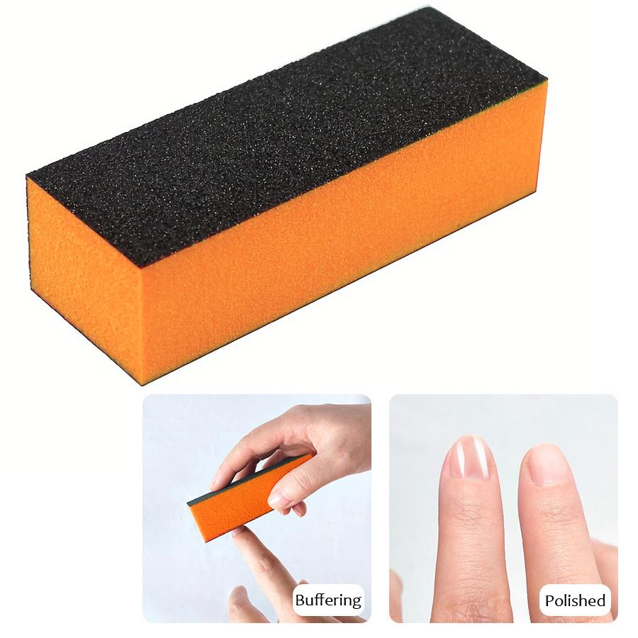 2 stuks/partij Nail Art Buffer 3-zijdige spons Polijstschuurvijlen Blok Nageltips Manicure Pedicure