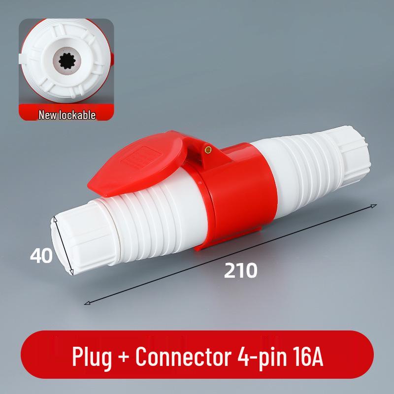 3/4/5 Pin Waterproof Aviation Connector, 32A, Three-Phase, Male & Female, Non-Explosion-Proof