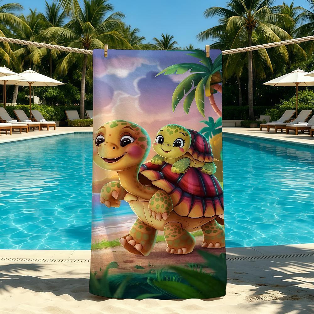 Towel For Cute Turtle Outdoor Camping Beach Towel Super Absorbent Quick-Drying Summer Cartoon Towel