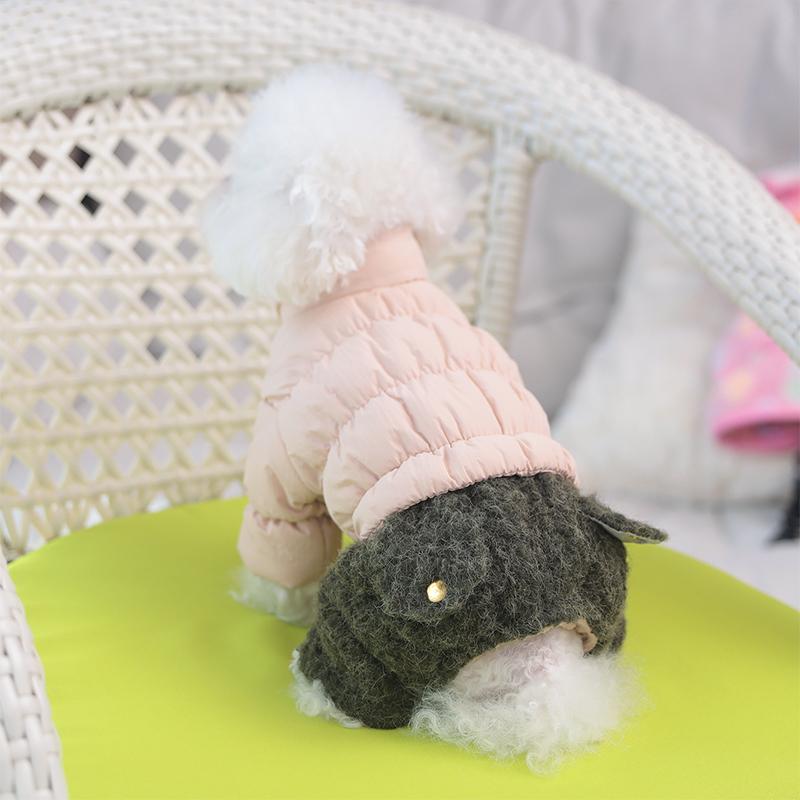 New Winter Pet Clothes Outdoor Four-legged Sweater Dogs Thermal Cotton Coat with Hood Suit for Teddy Bichon Frise