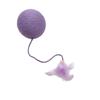 Interactive Cat Teaser Ball with Feather Tail, Rattle Stones & Non-Fading Rope – Durable, Safe, Compatible with All Cats