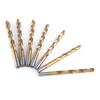 19pcs Anti-Rust Gold Finish High Speed Steel Drill Bits Straight Shank Drill Bits  For Plastic