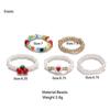 iF ME Mehrfarbiger kleiner Blumenring, koreanische Version, handgewebter Perlenring, Reisperlen-Ring, Damen- und Mädchenschmuck, kleiner Ring im frischen Stil