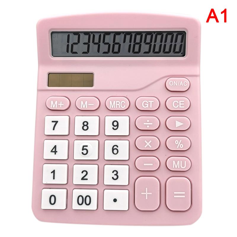 

12-значный электронный калькулятор настольные калькуляторы для дома, офиса, школы, солнечные батареи розовый