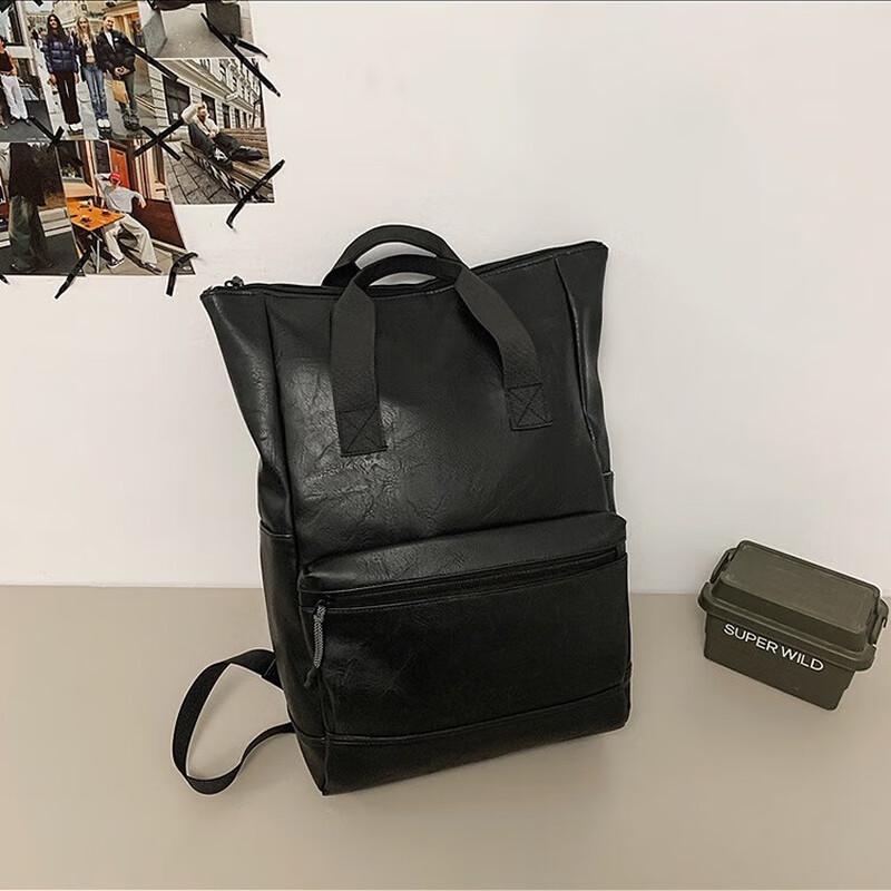 Li Shen Unisex PU Leather Laptop Backpack