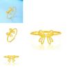 Trendy Rhinestone Embellished Butterfly Knot Ring With Sweet Floral Elements For Girls