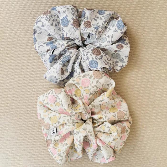 Flower Silky Hair Scrunchie (2color)