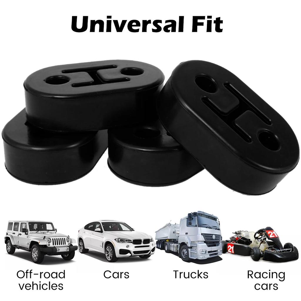 4Pcs Exhaust Pipe Hanger Rubber Exhaust Mount Bracket Shock Absorbent Heavy Duty Exhaust Insulator Universal Car Vehicle Exhaust