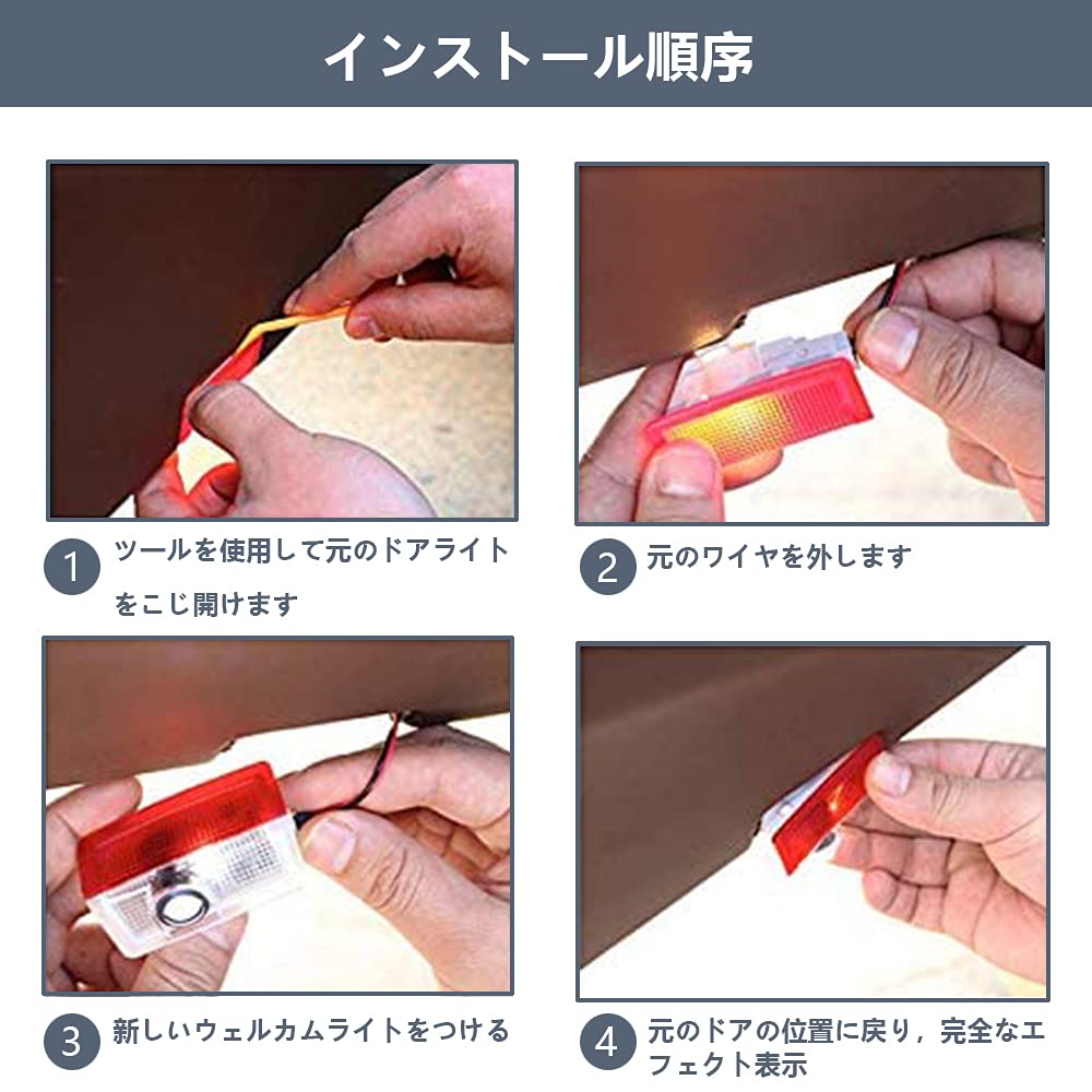 Courtesy Light, Door Welcome Light, Courtesy Lamp, For Cars, LED Logo Projection, Compatible with A/C/E/GLA/GLC/GLS/GLE CLA Class of 2 (02)