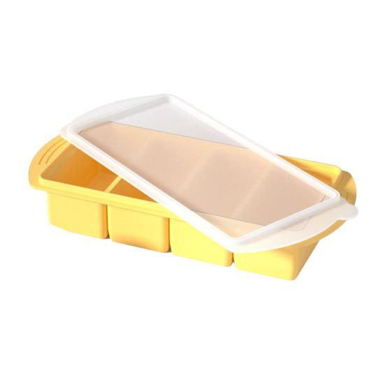 Silicone Broth Freezer Tray with Lid Ice Cube Mold for Soup Food & Meal Prep Easy Release Stackable BPA-Free Kitchen Storage Container