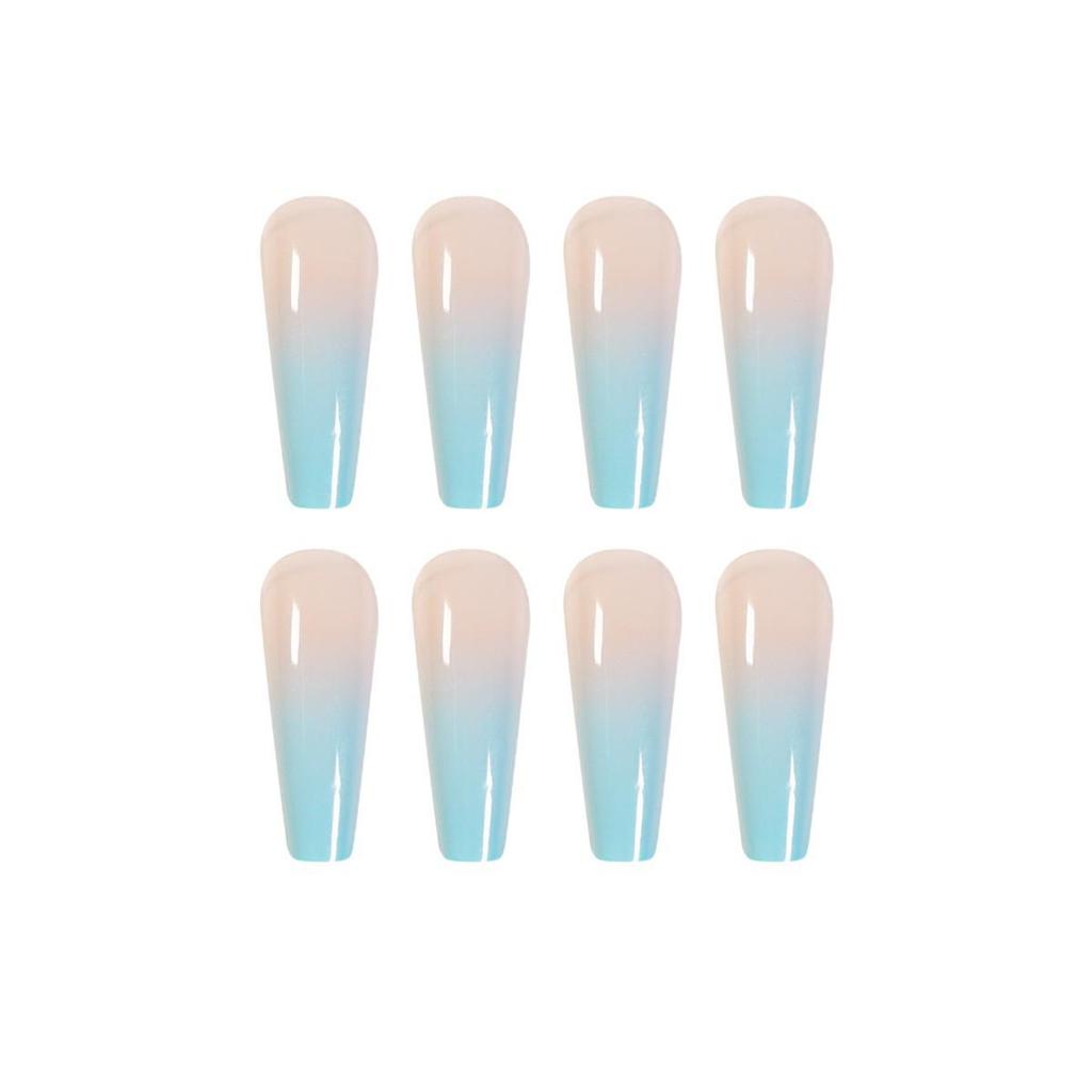 Barevné modré voděodolné samolepky na nehty pro baletní manikúru - Odnímatelné a nositelné umělé nehty