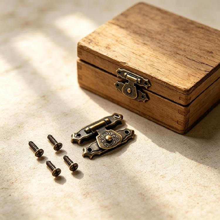 Jewelry Storage Hardware Fastener with Screws for Wooden Chests, Decorative Metal 10Pcs for Repair and DIY Projects