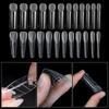 Klare Doppelformen für Acrylnagelsystem UV-Gel-Nagelform Vollabdeckung Falsche Nagelspitzen mit Skala 12 Größen Maniküre Pediküre Werkzeug
