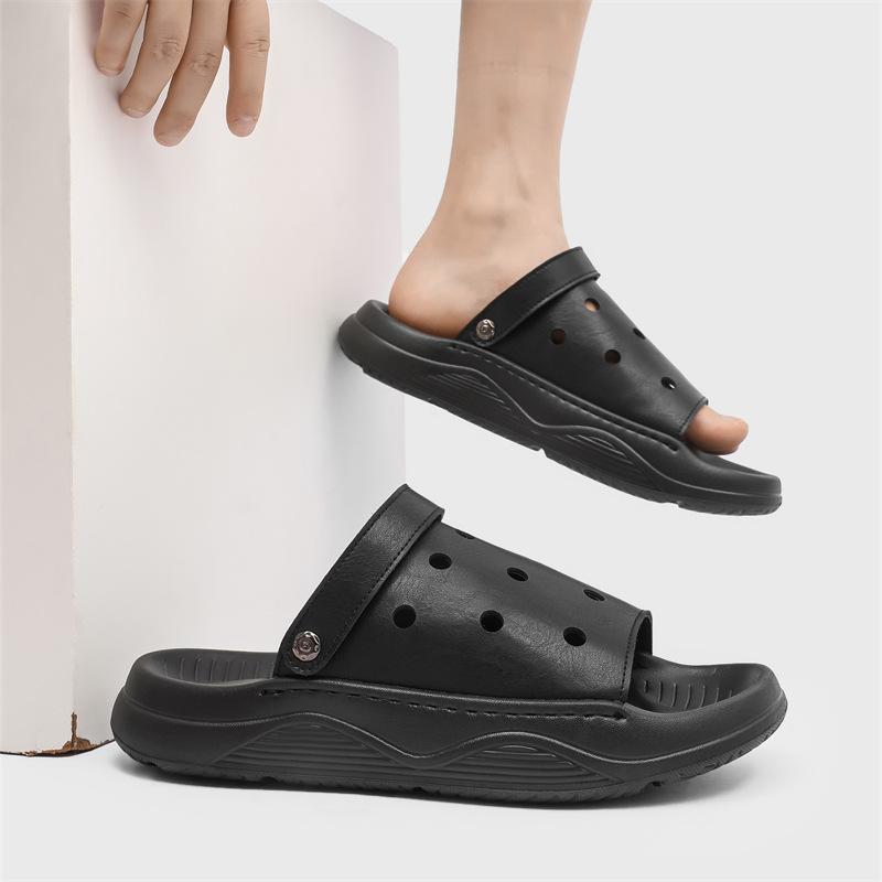 

Casual summer new fashion youth soft bottom British non-slip casual going out dual-purpose slippers 371280 olive green 44