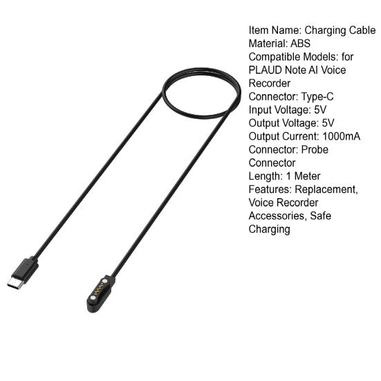 USB-C Magnetic Charging AI Voice Recorder Cable for PLAUD Note Easy Access Power Charger