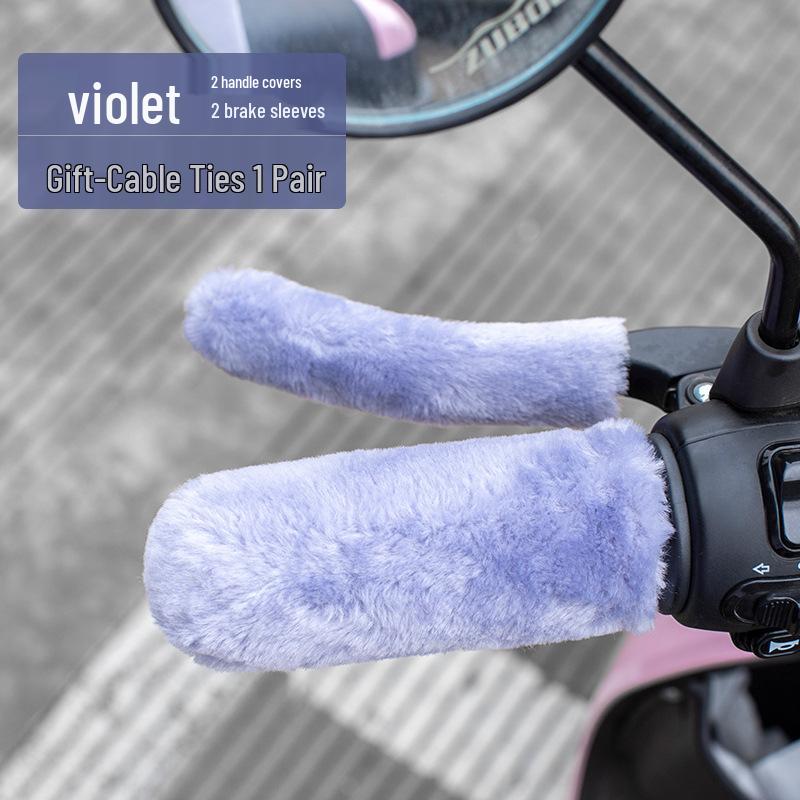 Electric Vehicle Winter Handlebar Warm Cover - Thickened Plush, Cold-Proof, Free Shipping
