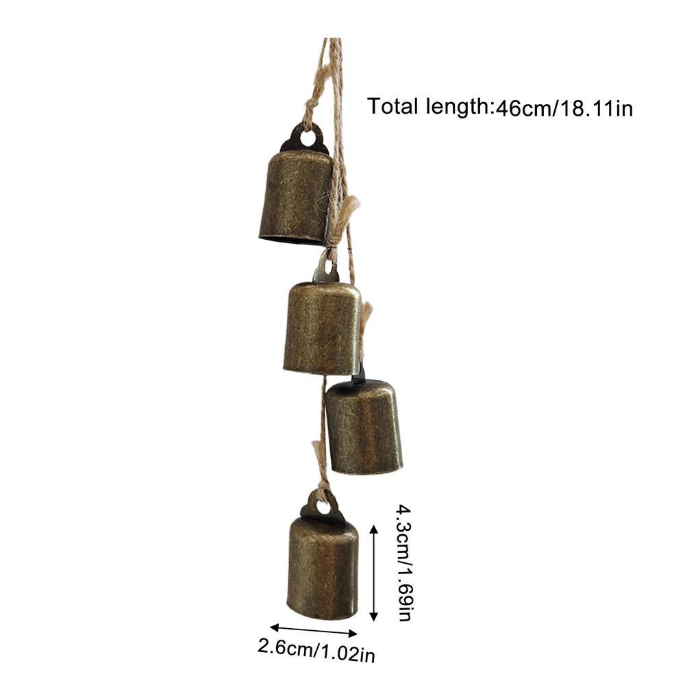 Bells Christmas Decor Decorative Bells Rustic Decor Tree Ornaments Iron Wind Chimes Home Decorations for Front Door Window Porch