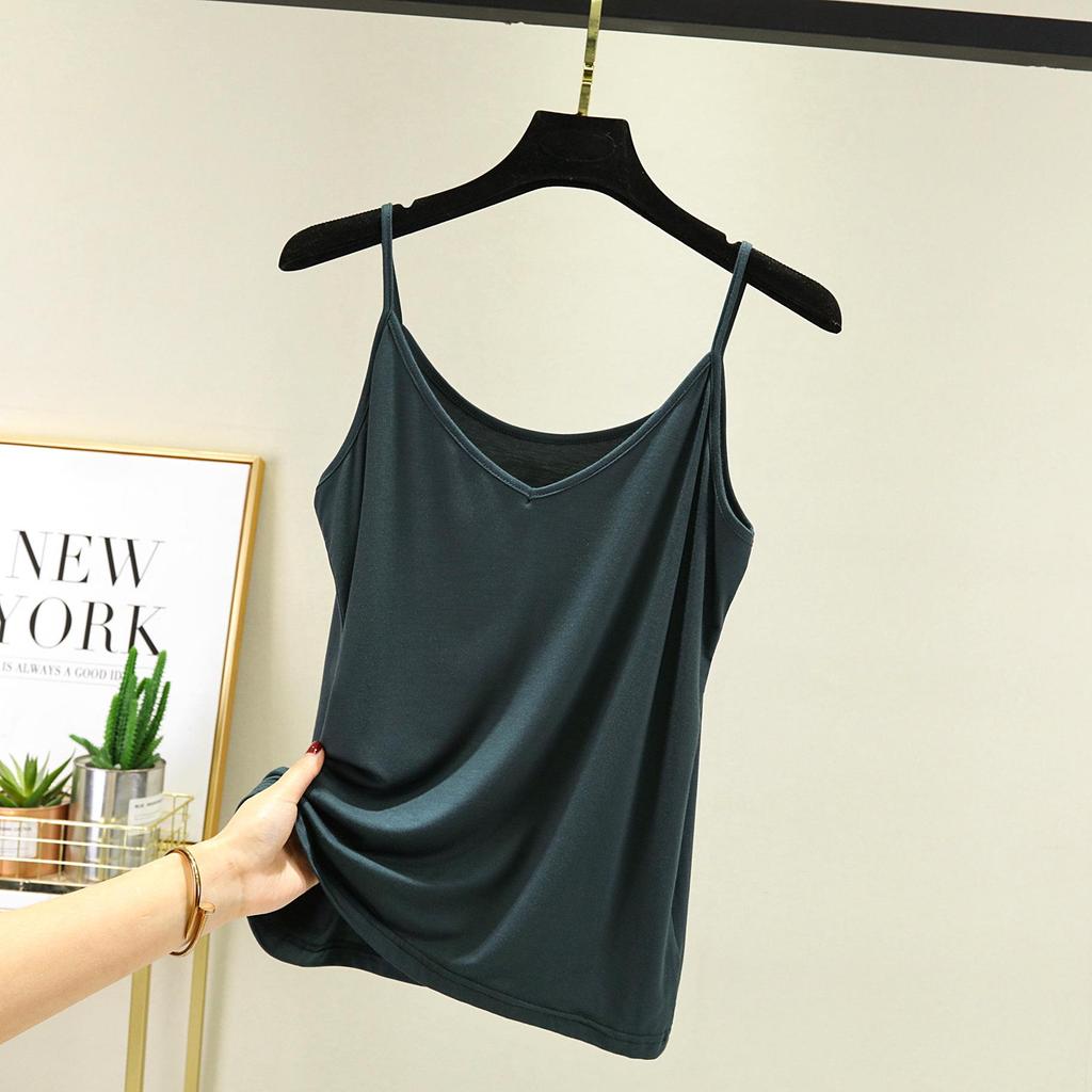 Women's Modal V-Neck Sleeveless Tops - Slimming, Thin, Summer Casual Wear