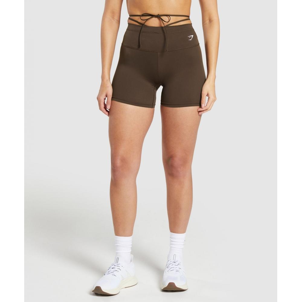 

GYMSHARK Короткая завязка на талии с лентой, архивная, коричневая B8A6L NBY8 XXS