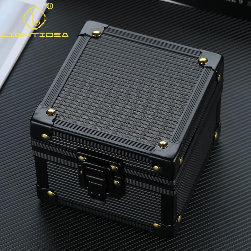 Aufbewahrungsbox für Uhren aus Aluminiumlegierung mit beweglichen Trennwänden - Schwarze Vitrine