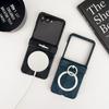 Solid Color Leather Magnetic Folding Case For Motorola Razr 60 50 Ultra 40 Ultra Wireless Charge Shockproof Slim Hard PC Ring Holder 3pcs Phone Cover