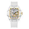 Custodia Trasparente Onola Orologio Quadrato Moda Luminoso Giovanile Studente Orologio da Uomo