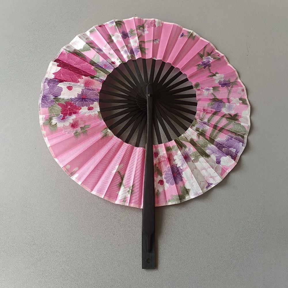 Drehbarer Tanzfächer Bambus Handgefertigt Handfächer Künstlerischer Runder Faltfächer Hanfu Zubehör