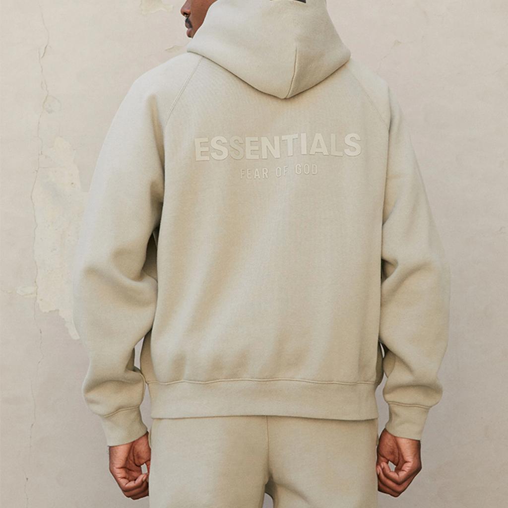 Fear of God Essentials Fleece Pullover Hoodie With Back Glue Print Logo FW21 Unisex Hoodies Pistachio-Green FOG-FW21-001