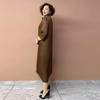 Women’s Silk Dress Summer Lapel Plus-size Dress Solid Color Soft Skin-friendly Breathable Silk Long Dress