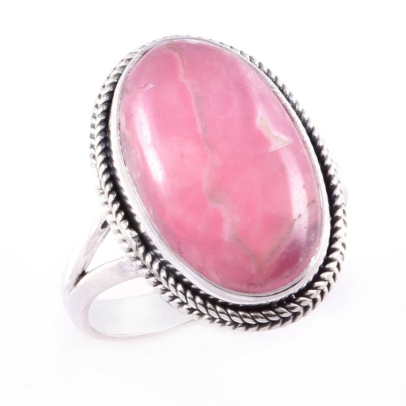Piatră prețioasă Rodocrozit naturală Lucrat manual Argint masiv 925 Bijuterii Inel M.8.5 n2W48