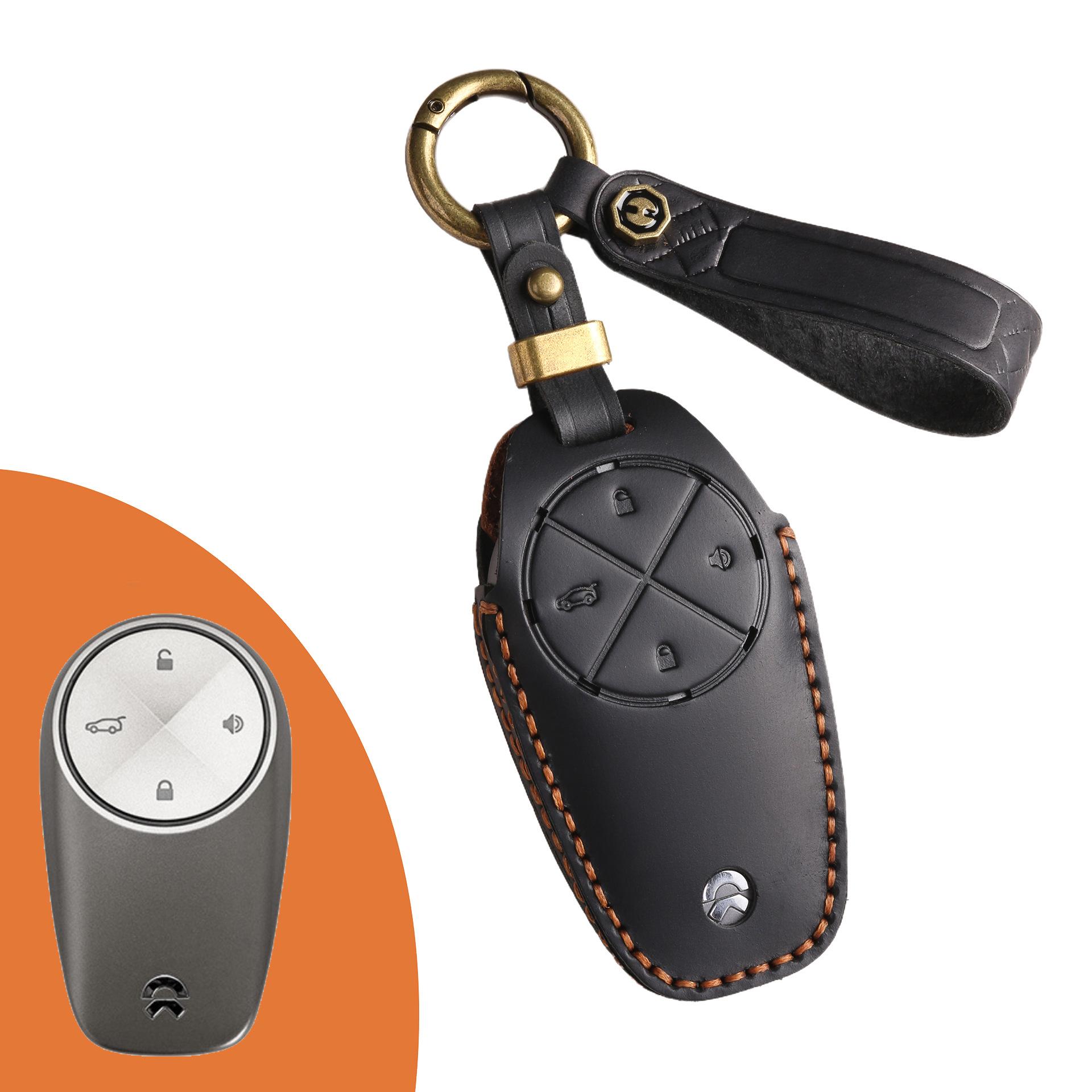

Car key bag is suitable for NIO key cover, which does not block the signal. Car special cowhide key protective cover чёрный
