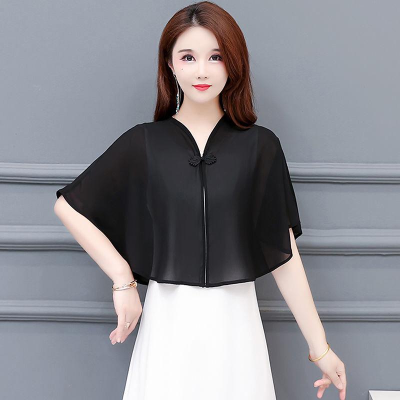 Chiffon Short Outer Wear Sunscreen Shawl Women Sun Clothing Summer Spring Sun Protection Cloak Lace Thin Jacket