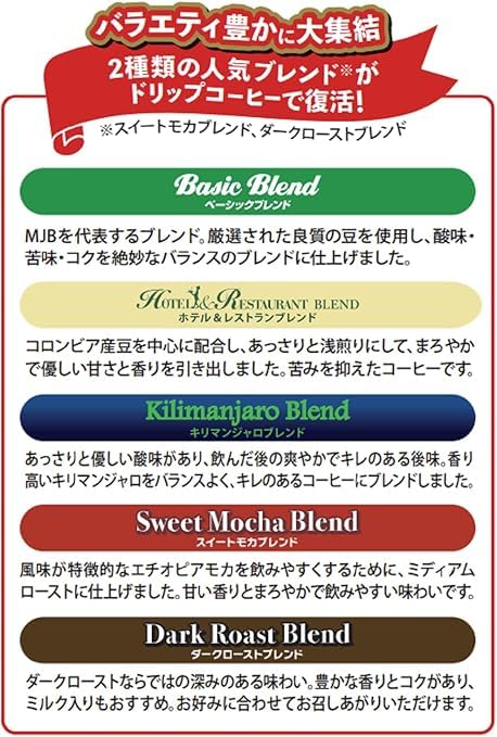 MJB Drip Coffee Variety Pack 8g x 20P