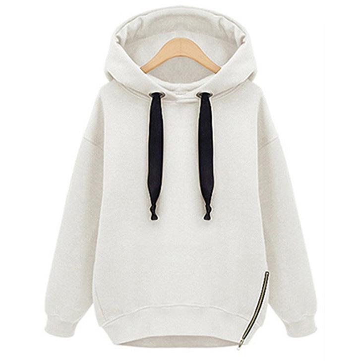 Women's Casual Loose Hooded Sweatshirt with Velvet Lining for Autumn/Winter 2024